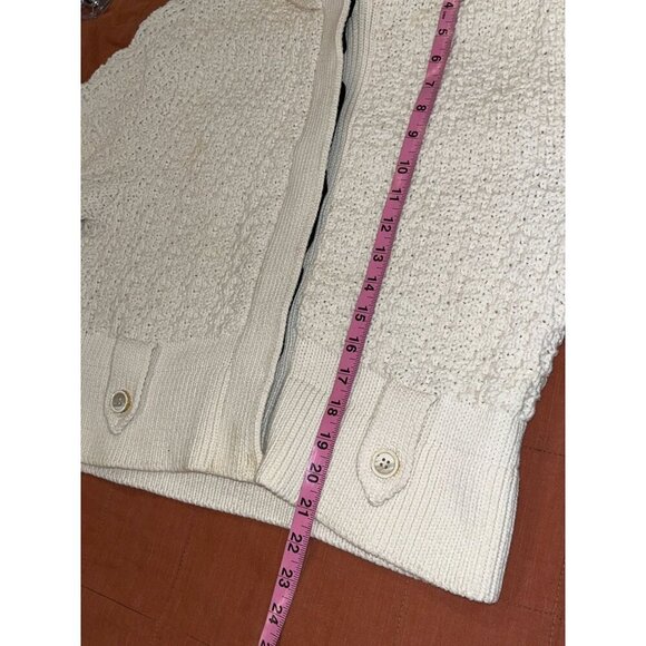 Piazza Sempione Womens Cream Short Sleeve Textured Knit Cardigan  Size 42 - Picture 8 of 9
